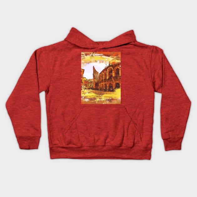 Colosseum - Rome - Italy Kids Hoodie by AllforWall